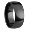 Black Zirconium Court Polished Wedding Ring 8.0mm, Size R, 2.0mm Wall