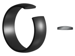 Black Zirconium Court Polished Wedding Ring 6.0mm, Size X, 1.8mm Wall