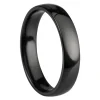 Black Zirconium Court Polished Wedding Ring 4.0mm, Size T, 1.6mm Wall