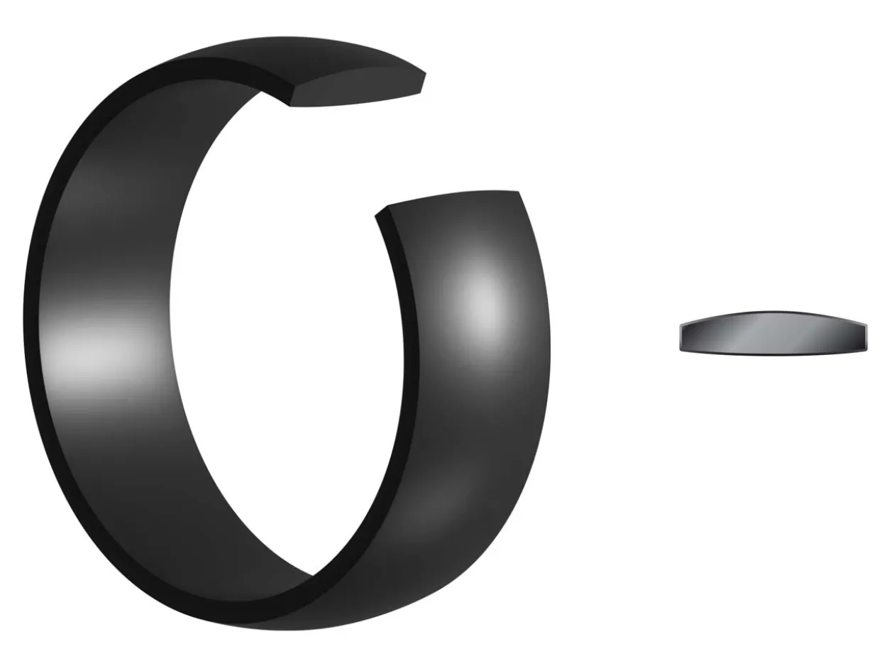 Black Zirconium Court Polished Wedding Ring 4.0mm, Size T, 1.6mm Wall