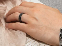 Black Zirconium Court Polished Wedding Ring 4.0mm, Size R, 1.6mm Wall