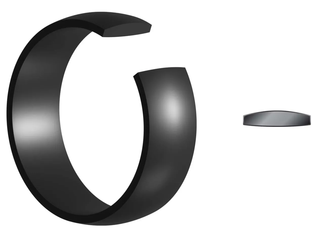 Black Zirconium Court Polished Wedding Ring 4.0mm, Size R, 1.6mm Wall