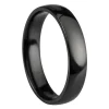 Black Zirconium Court Polished Wedding Ring 4.0mm, Size Q, 1.6mm Wall