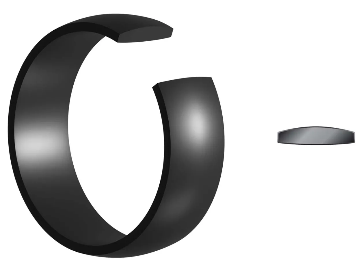 Black Zirconium Court Polished Wedding Ring 4.0mm, Size Q, 1.6mm Wall