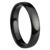Black Zirconium Court Polished Wedding Ring 4.0mm, Size O, 1.6mm Wall