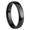 Black Zirconium Court Polished Wedding Ring 4.0mm, Size M, 1.6mm Wall