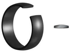 Black Zirconium Court Polished Wedding Ring 4.0mm, Size M, 1.6mm Wall