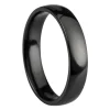 Black Zirconium Court Polished Wedding Ring 4.0mm, Size L, 1.6mm Wall