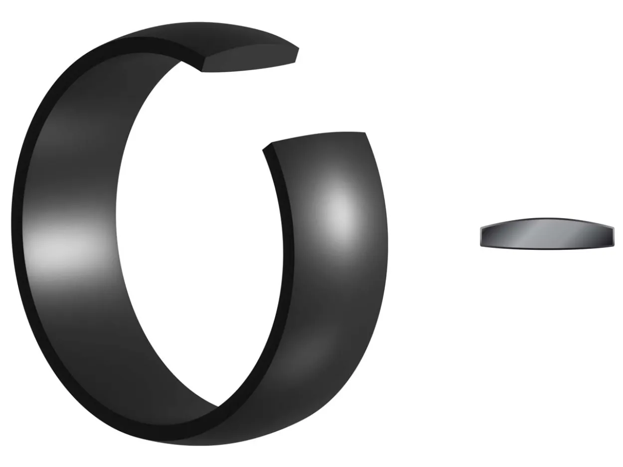 Black Zirconium Court Polished Wedding Ring 4.0mm, Size L, 1.6mm Wall