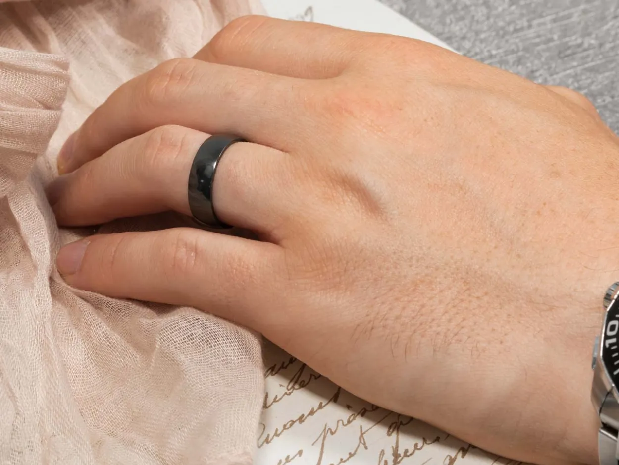 Black Zirconium Court Polished Wedding Ring 4.0mm, Size J, 1.6mm Wall