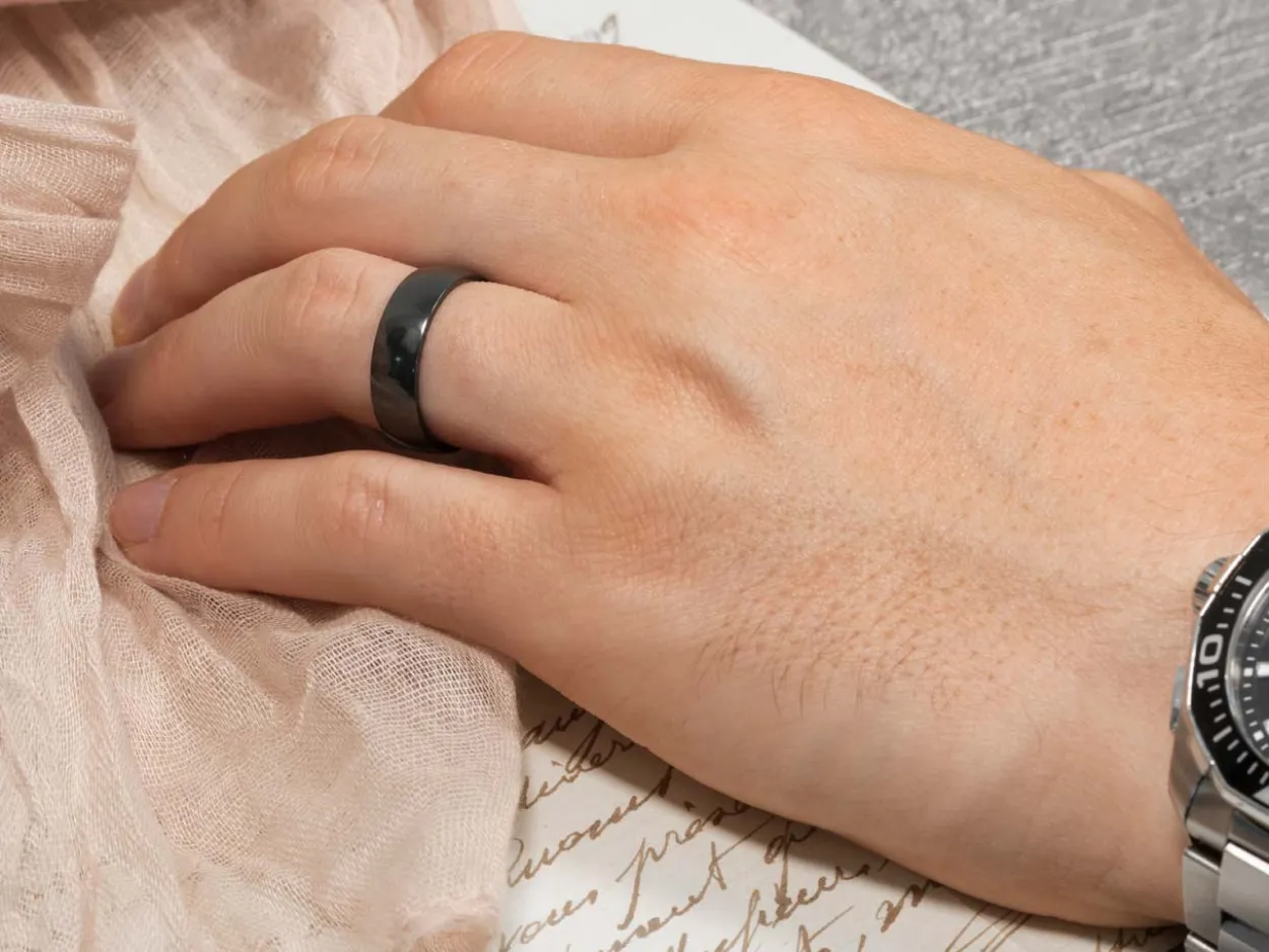 Black Zirconium Court Polished Wedding Ring 4.0mm, Size I, 1.6mm Wall