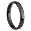 Black Zirconium Court Polished Wedding Ring 3.0mm, Size O, 1.6mm Wall