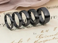 Black Zirconium Court Polished Wedding Ring 3.0mm, Size O, 1.6mm Wall