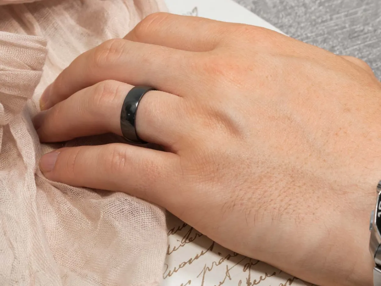 Black Zirconium Court Polished Wedding Ring 3.0mm, Size O, 1.6mm Wall