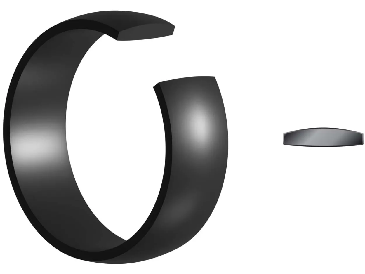 Black Zirconium Court Polished Wedding Ring 3.0mm, Size O, 1.6mm Wall