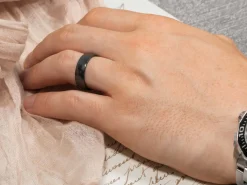 Black Zirconium Court Polished Wedding Ring 3.0mm, Size N, 1.6mm Wall