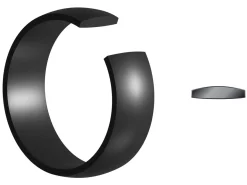 Black Zirconium Court Polished Wedding Ring 3.0mm, Size N, 1.6mm Wall