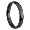 Black Zirconium Court Polished Wedding Ring 3.0mm, Size L, 1.6mm Wall