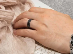 Black Zirconium Court Polished Wedding Ring 3.0mm, Size L, 1.6mm Wall