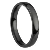 Black Zirconium Court Polished Wedding Ring 3.0mm, Size K, 1.6mm Wall