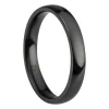 Black Zirconium Court Polished Wedding Ring 3.0mm, Size J, 1.6mm Wall