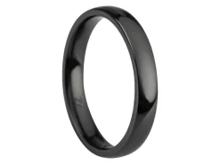 Black Zirconium Court Polished Wedding Ring 3.0mm, Size I, 1.6mm Wall