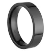 Black Zirconium Flat Court Easy Fit Polished Wedding Ring 5.0mm, Size P, 1.8mm Wall