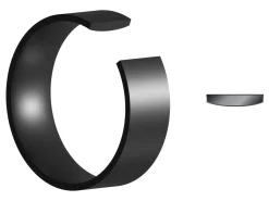Black Zirconium Flat Court Easy Fit Polished Wedding Ring 5.0mm, Size P, 1.8mm Wall