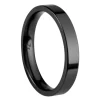 Black Zirconium Flat Court Easy Fit Polished Wedding Ring 3.0mm, Size P, 1.6mm Wall