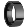 Black Zirconium Flat Court Easy Fit Polished Wedding Ring 8.0mm, Size Y, 2.0mm Wall