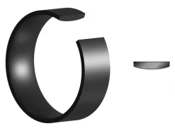 Black Zirconium Flat Court Easy Fit Polished Wedding Ring 8.0mm, Size Y, 2.0mm Wall