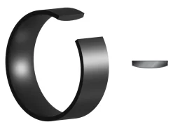 Black Zirconium Flat Court Easy Fit Polished Wedding Ring 8.0mm, Size W, 2.0mm Wall
