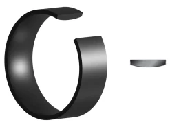 Black Zirconium Flat Court Easy Fit Polished Wedding Ring 8.0mm, Size R, 2.0mm Wall