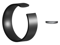 Black Zirconium Flat Court Easy Fit Polished Wedding Ring 8.0mm, Size Q, 2.0mm Wall