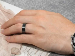 Black Zirconium Flat Court Easy Fit Polished Wedding Ring 5.0mm, Size Z, 1.8mm Wall