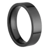 Black Zirconium Flat Court Easy Fit Polished Wedding Ring 5.0mm, Size V, 1.8mm Wall