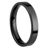 Black Zirconium Flat Court Easy Fit Polished Wedding Ring 3.0mm, Size M, 1.6mm Wall