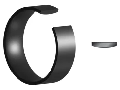 Black Zirconium Flat Court Easy Fit Polished Wedding Ring 3.0mm, Size M, 1.6mm Wall