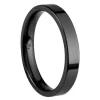 Black Zirconium Flat Court Easy Fit Polished Wedding Ring 3.0mm, Size K, 1.6mm Wall