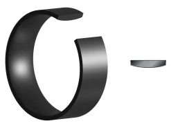 Black Zirconium Flat Court Easy Fit Polished Wedding Ring 4.0mm, Size Y, 1.6mm Wall