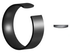 Black Zirconium Flat Court Easy Fit Polished Wedding Ring 4.0mm, Size R, 1.6mm Wall