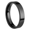 Black Zirconium Flat Court Easy Fit Polished Wedding Ring 4.0mm, Size Q, 1.6mm Wall