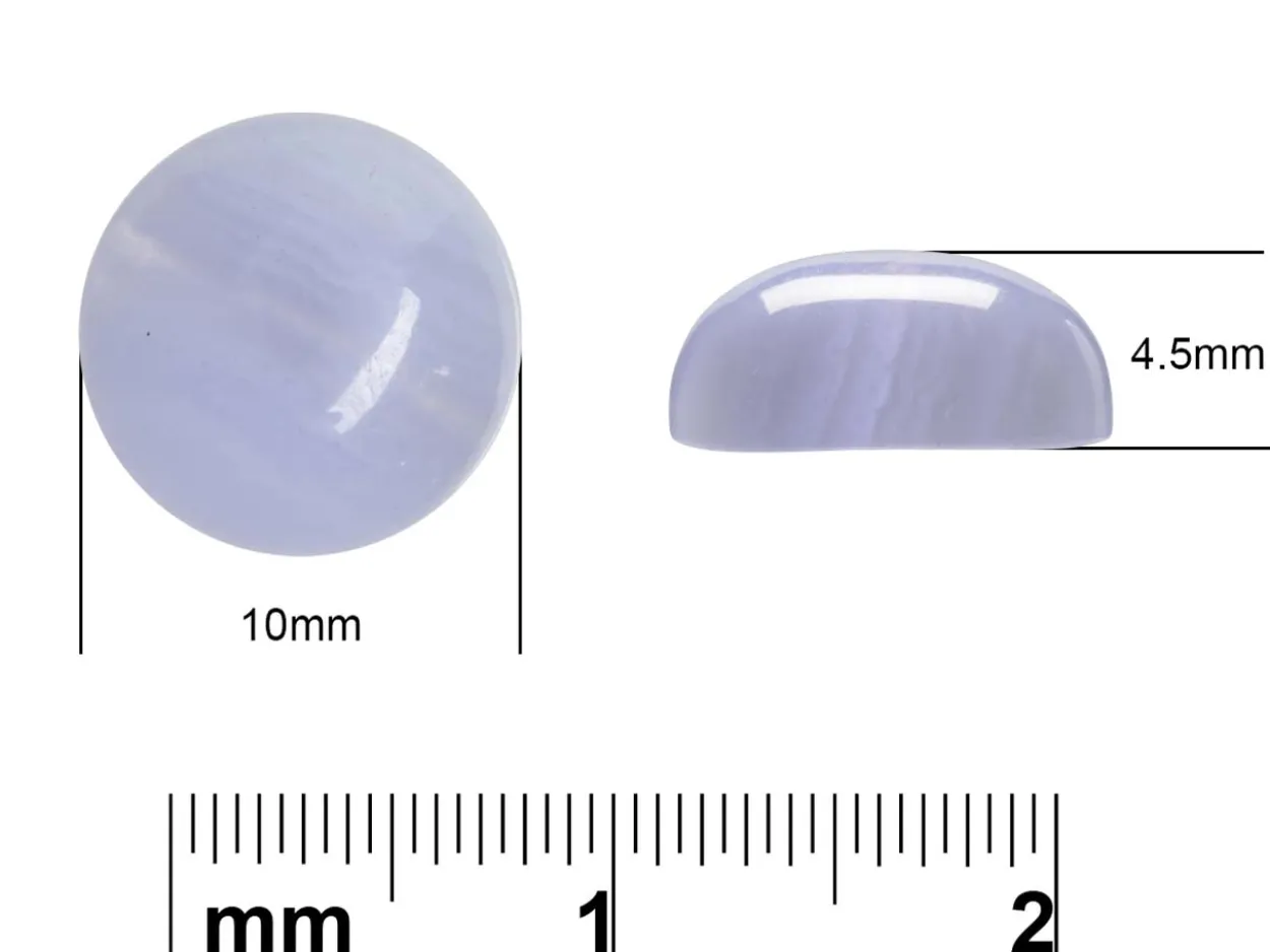 Blue Lace Agate, Round Cabochon 10mm