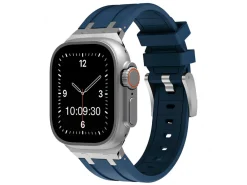 Blue Silicone Strap For Apple Watch, Compatible With 42/44/45/49mm Models