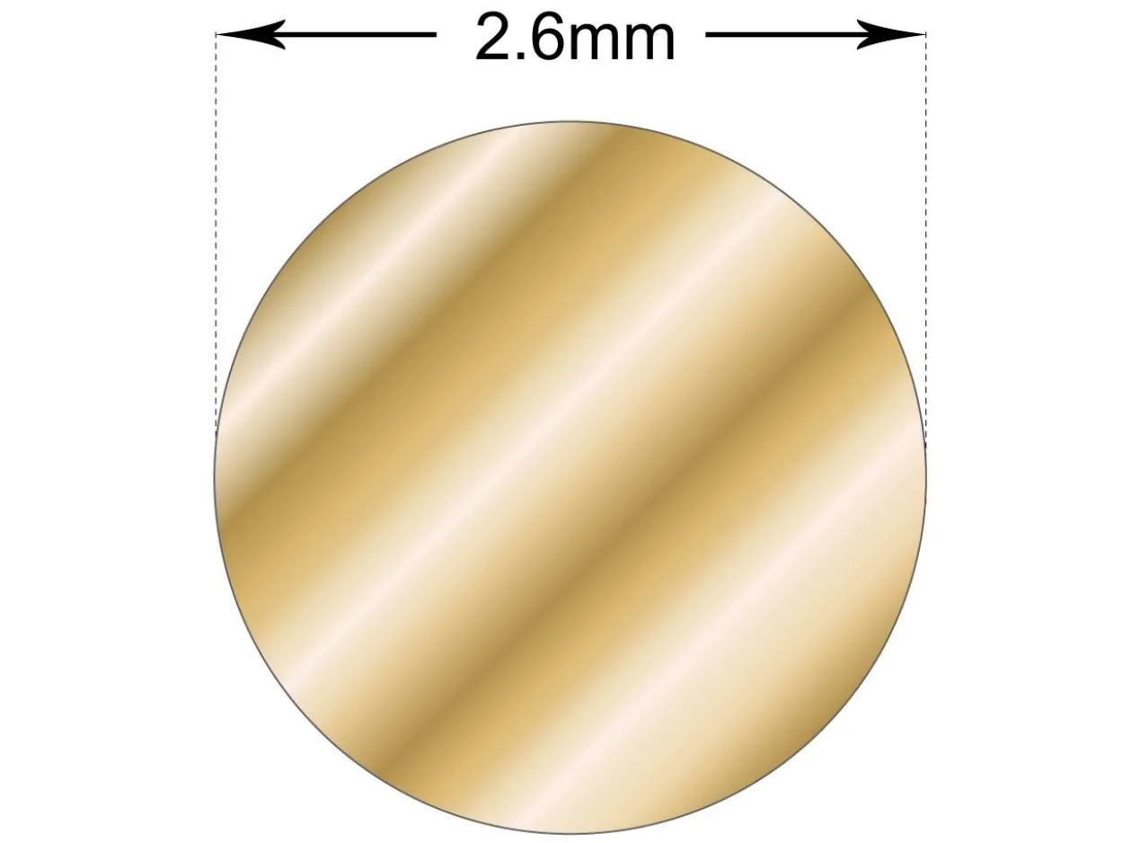 Brass Round Wire 2.6mm X 1.82m Half Hard