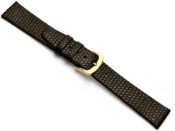Brown Genuine Calf Leather, Lizard Grain Watch Strap, 18mm