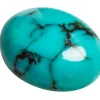 Chinese Turquoise Matrix, Oval Cabochon 10x8mm