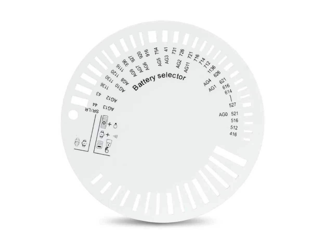 Circular Battery Selector Chart For Watch Batteries