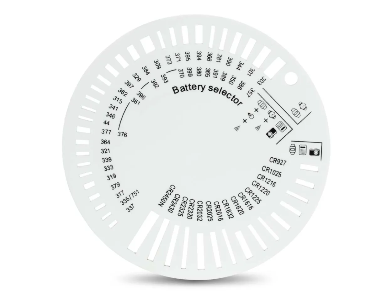 Circular Battery Selector Chart For Watch Batteries