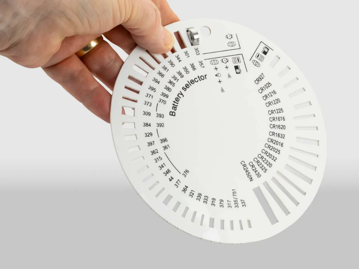 Circular Battery Selector Chart For Watch Batteries